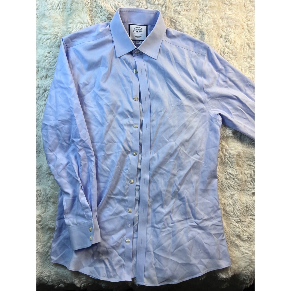 Charles Tyrwhitt Mens Extra Slim Fit Non Iron Dress Shirt Lavender 15.5 33 A38